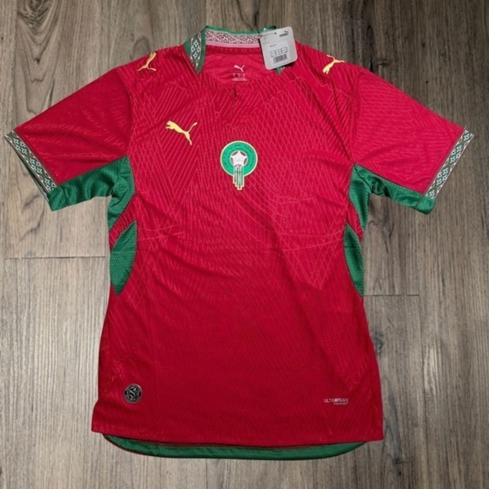 Puma Morocco 2026 Home Authentic Soccer Jersey Mens Size Xl Red Green New